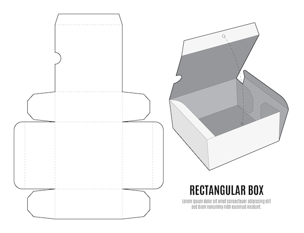 Vettore gratuito design piatto del modello fustellato a scatola