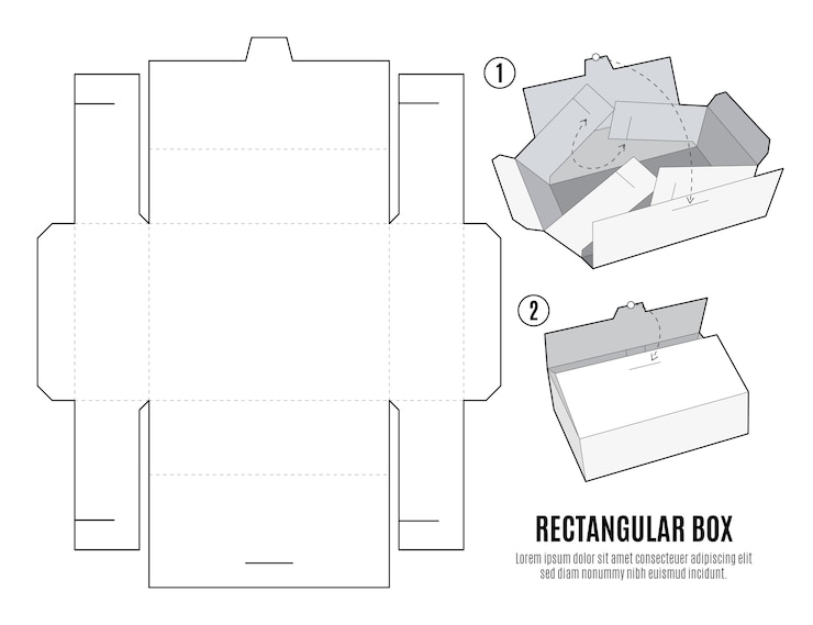 Free Vector flat design of box die cut template