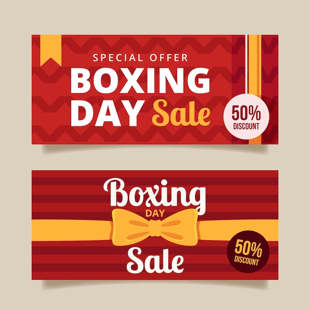 Free vector flat design boxing day sale banners template