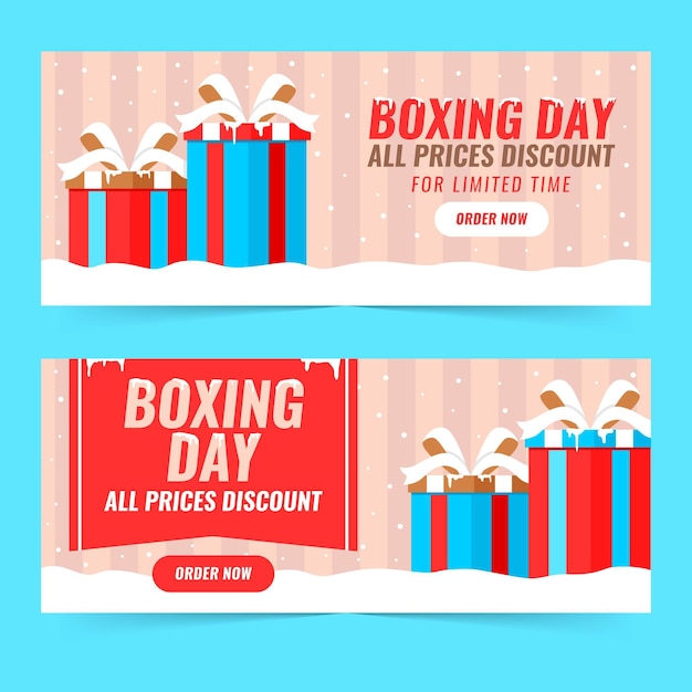 Modello di banner di vendita di boxe day design piatto