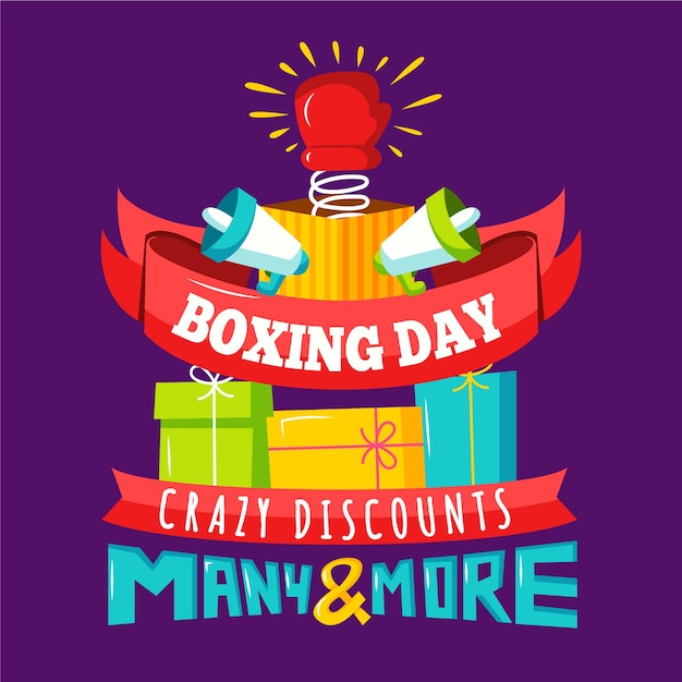 Free vector flat design boxing day sale concept