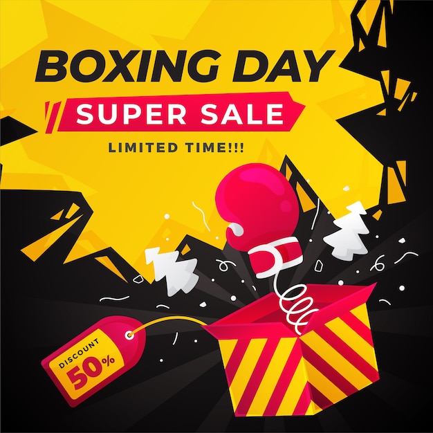 Flat design boxing day sale concept