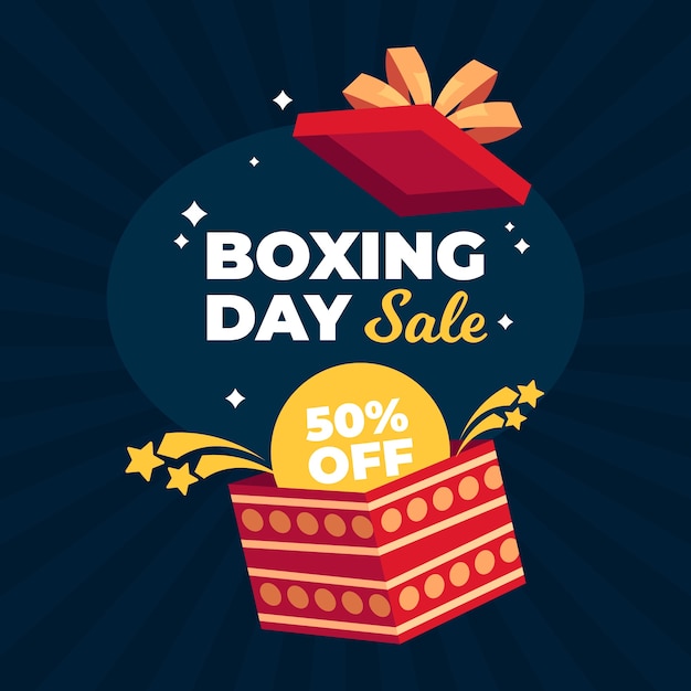 Free vector flat design boxing day sale concept