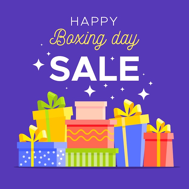 Flat design boxing day sale concept
