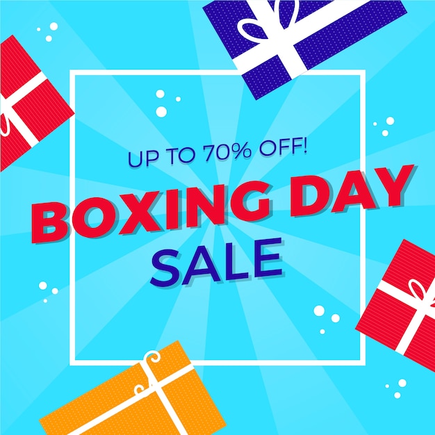 Free vector flat design boxing day sale concept