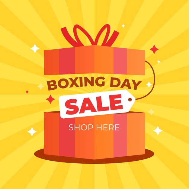 Flat design boxing day sale concept