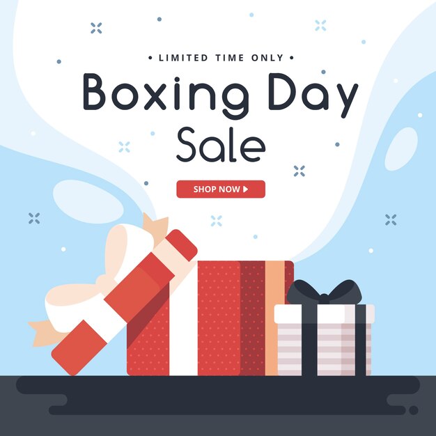 Free vector flat design boxing day sale concept