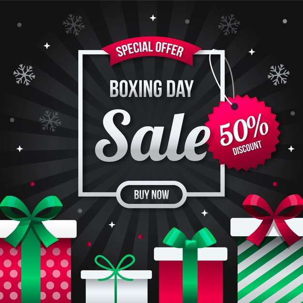 Flat design boxing day sale concept