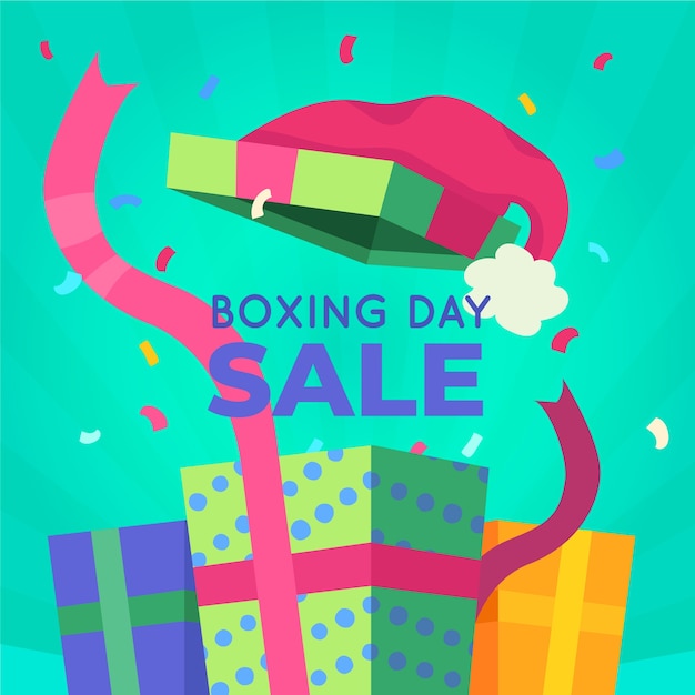 Free vector flat design boxing day sale concept
