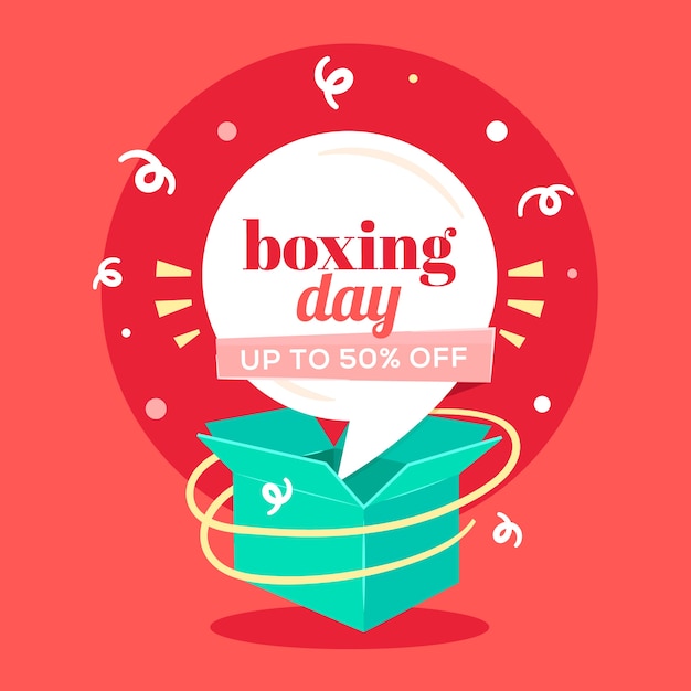 Free vector flat design boxing day sale concept