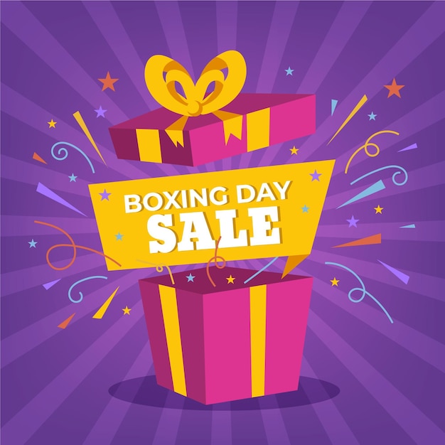 Free vector flat design boxing day sale