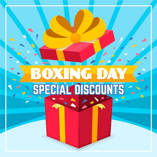 Free vector flat design boxing day sale