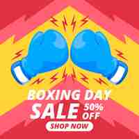 Free vector flat design boxing day sale