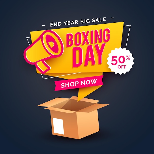 Free vector flat design boxing day sale