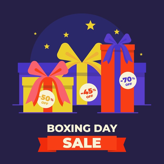 Flat design boxing day sale