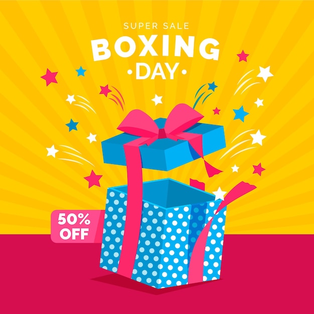 Flat design boxing day sale