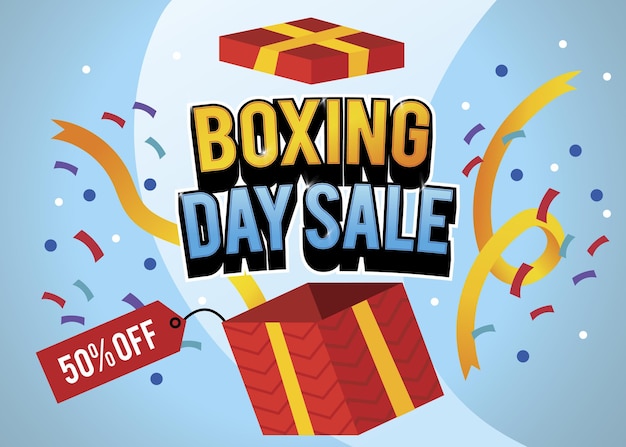 Free vector flat design boxing day sale