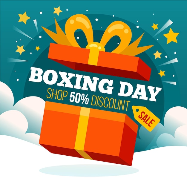 Flat design boxing day sale