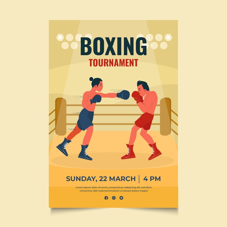 मुफ़्त वेक्टर flat design boxing poster template