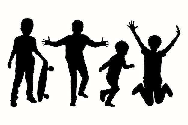 Free Vector flat design boy silhouette