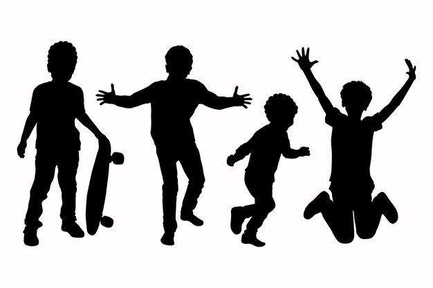 flat design boy silhouette