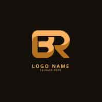 Vettore gratuito logo monogramma br design piatto