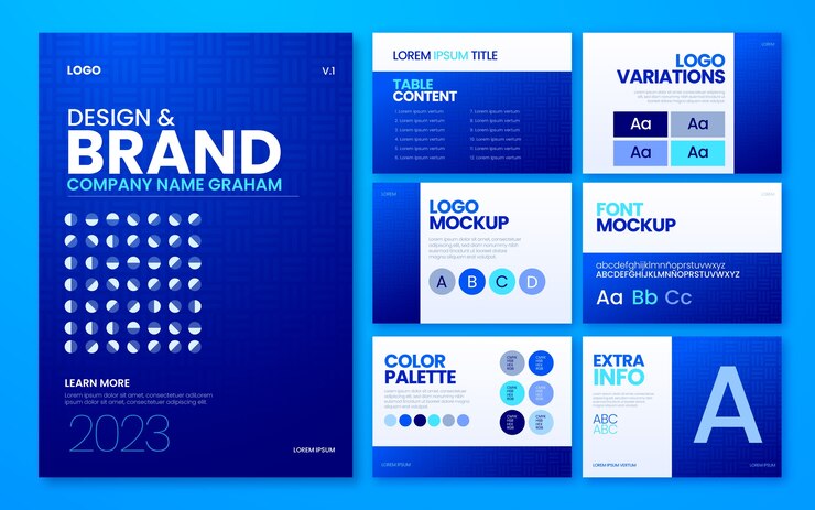 Free Vector flat design brand manual presentation