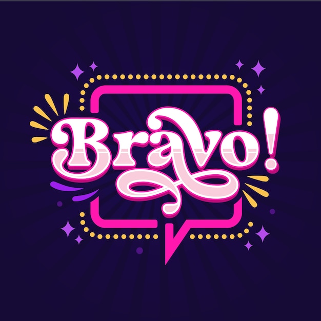 Flat design bravo lettering design