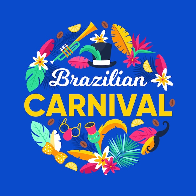 Flat design brazilian carnival concept