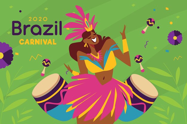 Плоский дизайн бразильский карнавал тема мероприятия