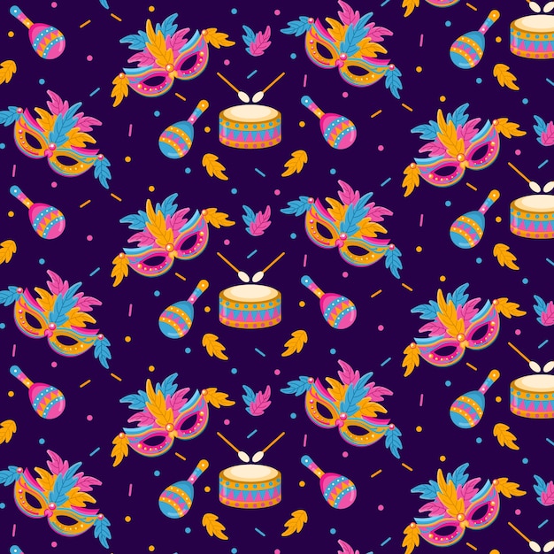 Flat design brazilian carnival pattern event celebration