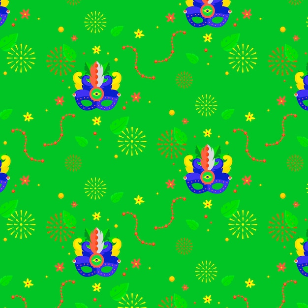 Free vector flat design brazilian carnival pattern theme