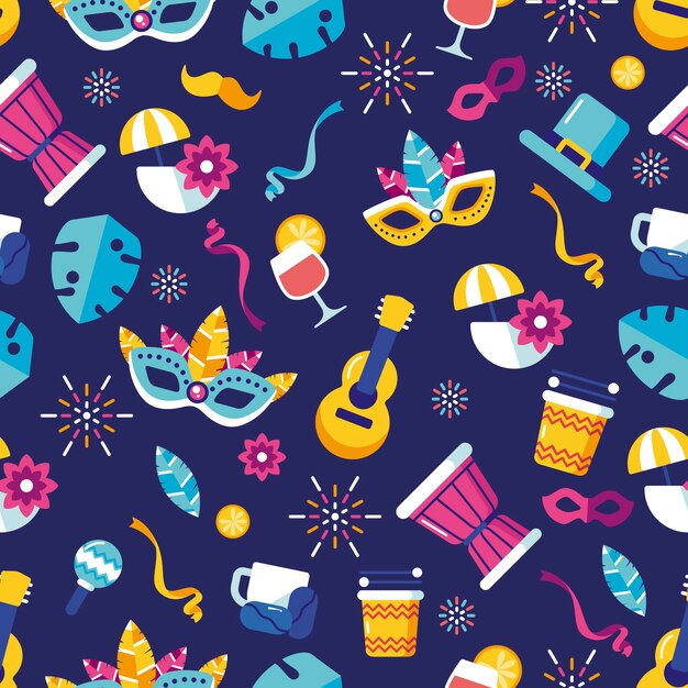 Flat design brazilian carnival pattern