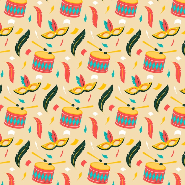 Free vector flat design brazilian carnival pattern