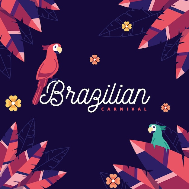 Flat design brazilian carnival theme