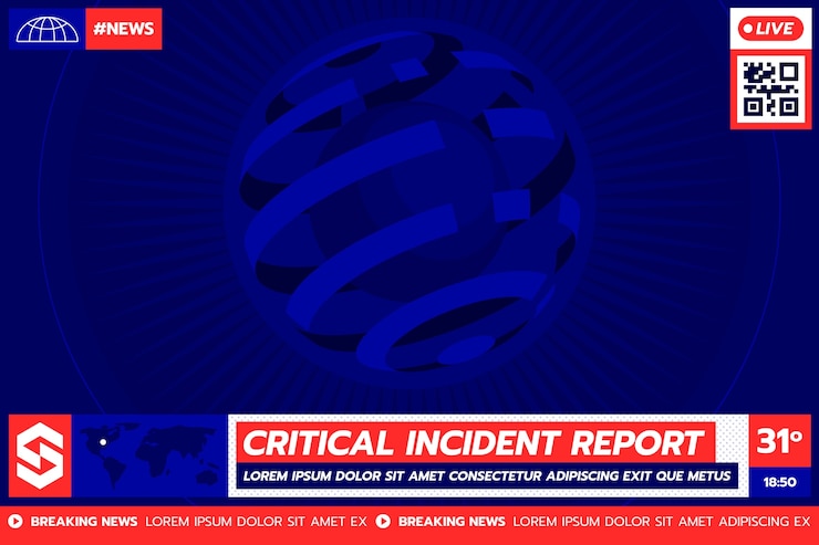 Free Vector flat design breaking news background