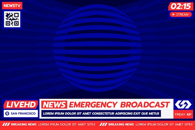 Flat design breaking news background