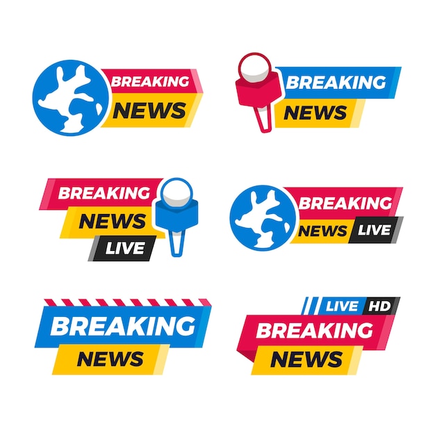 フラット デザイン ブレイキング ニュース ロゴ