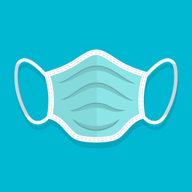 Flat design breathing medical respiratory mask