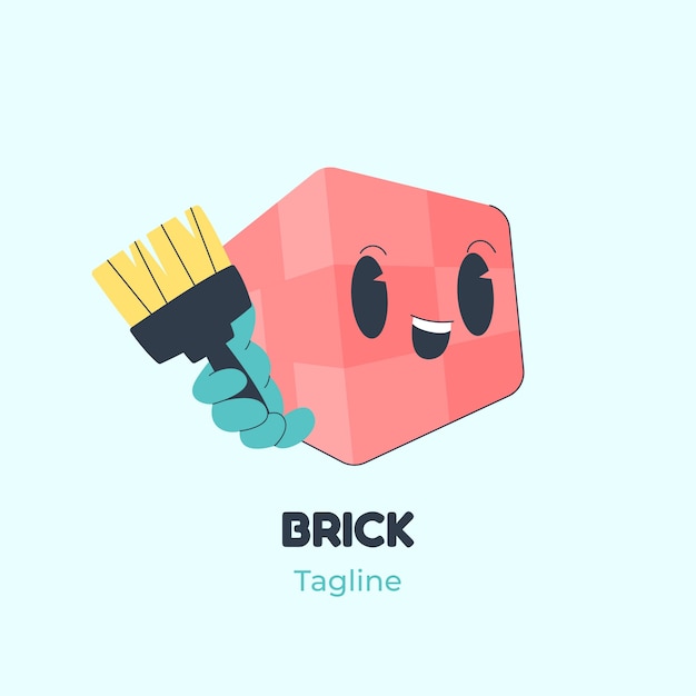 flat design brick logo