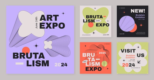 flat design brutalism instagram post