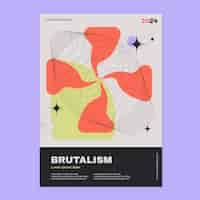 Free vector flat design brutalism poster  template