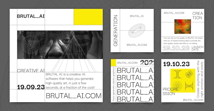 Free Vector flat design brutalism template