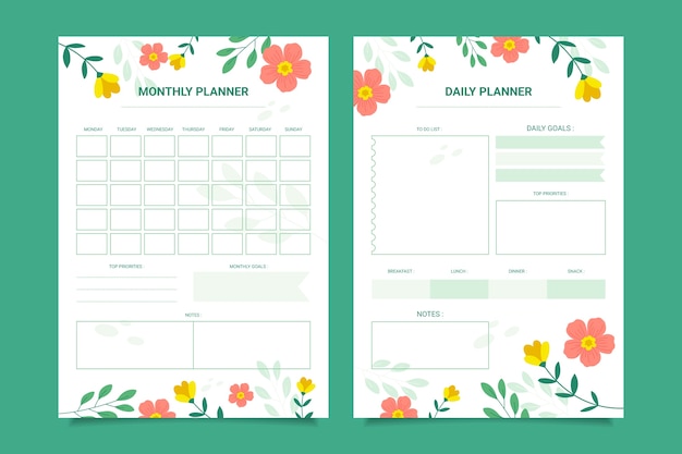 Flat design budget planner template