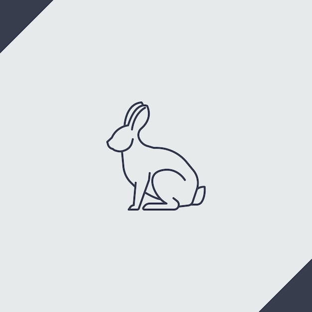 Free Vector flat design bunny outline illustration