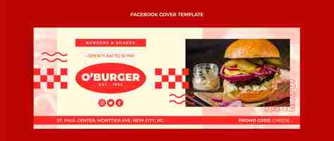 Free vector flat design burger facebook cover