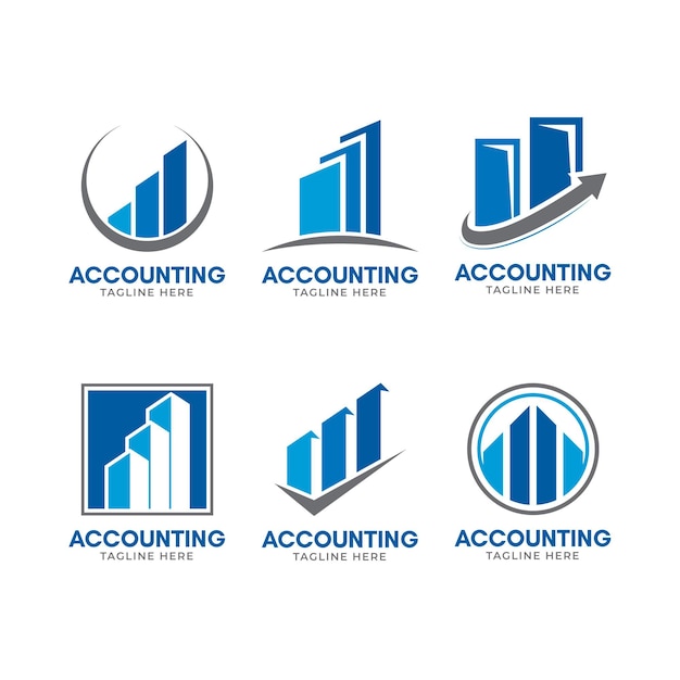 Бесплатное векторное изображение Плоский дизайн шаблона логотипа бухгалтерского учета