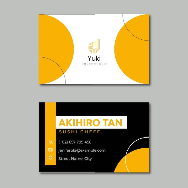 Flat design of business card template