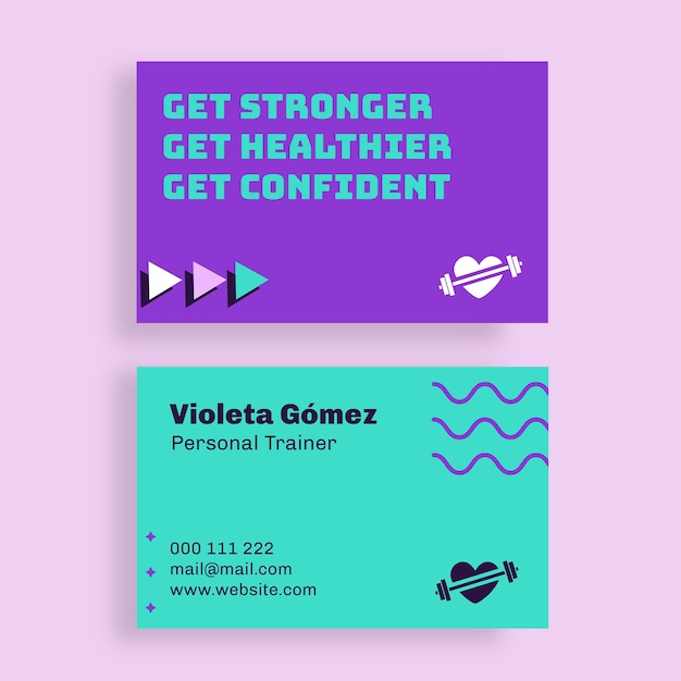 Flat design of business card template