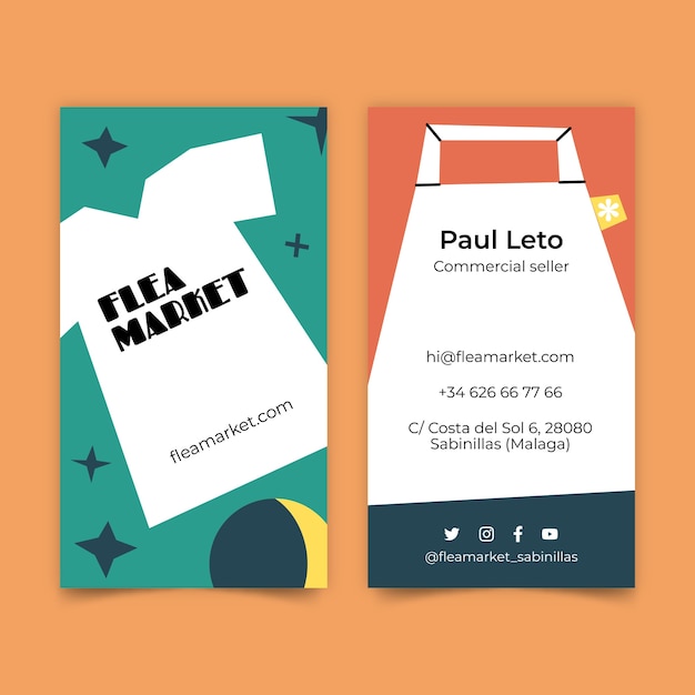 Free vector flat design business card template